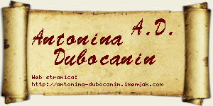 Antonina Dubočanin vizit kartica